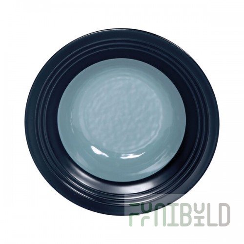 Elite Global Solutions DB651GM Durango 10 oz. Abyss & Lapis Round Two-Tone Melamine Bowl - 6/Case