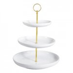 CAC PTE-SQ3 Bright White Catering Collection Square 3-Tier Porcelain Tray Display Stand - 8/Case CAC PTE-SQ3 Bright White Catering Collection Square 3-Tier Porcelain Tray Display Stand - 8/Case
