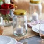 Acopa 16 oz. Mason Candle Holder with Gold Lid - 12/Pack Acopa 16 oz. Mason Candle Holder with Gold Lid - 12/Pack
