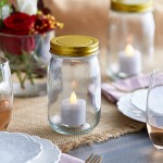 Acopa 16 oz. Mason Candle Holder with Gold Lid - 12/Pack Acopa 16 oz. Mason Candle Holder with Gold Lid - 12/Pack