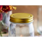 Acopa 16 oz. Mason Candle Holder with Gold Lid - 12/Pack Acopa 16 oz. Mason Candle Holder with Gold Lid - 12/Pack