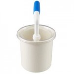 Cambro 1.7 Qt. White Insulated ColdFest Condiment Dispenser Kit with Fixed Nozzle Pump and Cover