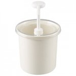 Cambro 1.7 Qt. White Insulated ColdFest Condiment Dispenser Kit with Fixed Nozzle Pump and Cover