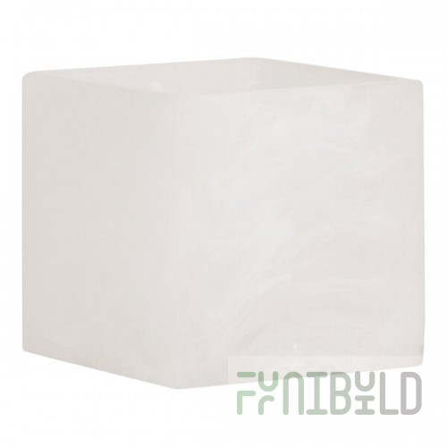 Cal-Mil 22 oz. White Cloud Square Resin Crock / Condiment Jar