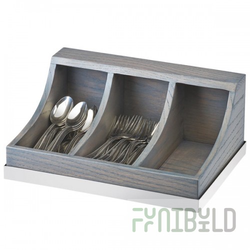 Cal-Mil 3802-83 Ashwood 3-Section Flatware / Condiment Organizer