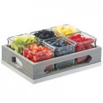 Cal-Mil 3802-83 Ashwood 3-Section Flatware / Condiment Organizer