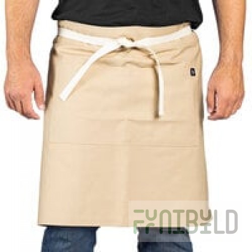 Uncommon Chef 3117 Walnut Customizable 100% Cotton Canvas Moxie Waist Apron with Natural Webbing and 3 Pockets - 24