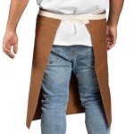 Uncommon Chef 3117 Walnut Customizable 100% Cotton Canvas Moxie Waist Apron with Natural Webbing and 3 Pockets - 24