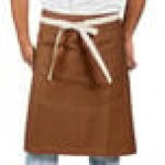 Uncommon Chef 3117 Walnut Customizable 100% Cotton Canvas Moxie Waist Apron with Natural Webbing and 3 Pockets - 24