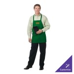 Chef Revival Kelly Green Poly-Cotton Customizable Bib Apron with 3 Pockets - 28