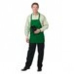 Chef Revival Kelly Green Poly-Cotton Customizable Bib Apron with 3 Pockets - 28