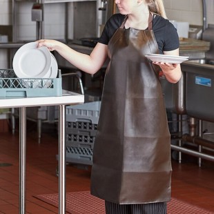 San Jamar 604VBA37-BR Brown 25 Mil Adjustable Vinyl Dishwasher Apron - 37