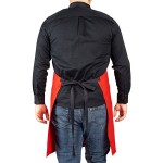 Uncommon Chef 3116 Red Customizable 100% Cotton Canvas Aura Bib Apron with Black Webbing and 3 Pockets - 34