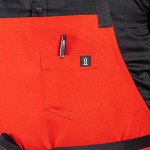 Uncommon Chef 3116 Red Customizable 100% Cotton Canvas Aura Bib Apron with Black Webbing and 3 Pockets - 34