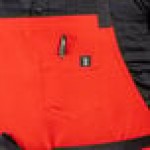 Uncommon Chef 3116 Red Customizable 100% Cotton Canvas Aura Bib Apron with Black Webbing and 3 Pockets - 34