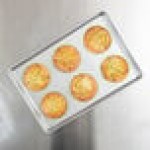 Chicago Metallic 41006 Glazed Aluminized Steel 6 Mold 7.70 oz. Individual Hamburger Bun / Muffin Top / Cookie Pan - 12