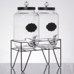 Stylesetter Manchester Double 0.8 Gallon Glass Beverage Dispenser with Metal Stand by Jay Companies Stylesetter Manchester Double 0.8 Gallon Glass Beverage Dispenser with Metal Stand by Jay Companies