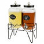 Stylesetter Manchester Double 0.8 Gallon Glass Beverage Dispenser with Metal Stand by Jay Companies Stylesetter Manchester Double 0.8 Gallon Glass Beverage Dispenser with Metal Stand by Jay Companies