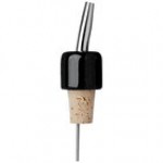 Franmara Stainless Steel / Black Marble Speed Bottle Pourer with Vent Tube 7998 BX - 12/Pack