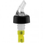 Franmara Bar-Pro 1.5 oz. Clear Spout / Yellow Tail Measured Liquor Pourer with Collar 8768 BU - 12/Pack Franmara Bar-Pro 1.5 oz. Clear Spout / Yellow Tail Measured Liquor Pourer with Collar 8768 BU - 12/Pack
