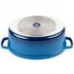 GET Heiss 6.5 Qt. Cobalt Blue Enamel Coated Cast Aluminum Oval Dutch Oven with Lid CA-007-CB/BK/CC
