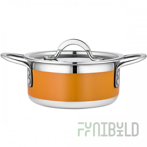 Bon Chef Country French X 1.7 Qt. Orange Stainless Steel Pot - 71299-CF2-O
