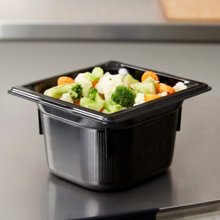 Vollrath 9064420 Super Pan® 1/6 Size Black High Heat Plastic Food Pan - 4