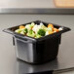 Vollrath 9064420 Super Pan® 1/6 Size Black High Heat Plastic Food Pan - 4 Vollrath 9064420 Super Pan® 1/6 Size Black High Heat Plastic Food Pan - 4