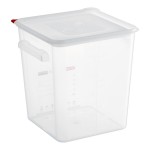 Araven 19 Qt. Translucent Square Polypropylene Food Storage Container with Airtight Lid