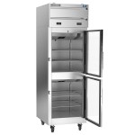 Beverage-Air CT12-12HC-1HG Cross-Temp 2 Section Convertible Reach-In Refrigerator / Freezer with Glass Half Doors
