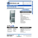 Beverage-Air CT12-12HC-1HG Cross-Temp 2 Section Convertible Reach-In Refrigerator / Freezer with Glass Half Doors