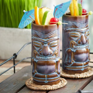 Tuxton GZ3-160 Glacier 16 oz. Ceramic Tiki Mug - 12/Pack
