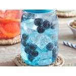 Acopa Rustic Charm 16 oz. Drinking Jar with Blue Metal Lid with Straw Hole - 12/Case