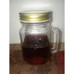 Acopa Rustic Charm 16 oz. Drinking Jar with Blue Metal Lid with Straw Hole - 12/Case