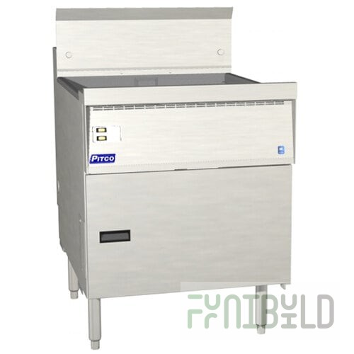 Pitco® FBG18-D Natural Gas 42-65 lb. Flat Bottom Floor Fryer with Digital Controls - 100,000 BTU