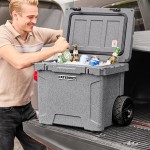 CaterGator CG35GRW Gray 35 Qt. Mobile Rotomolded Outdoor Cooler / Ice Chest