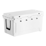 CaterGator JB100WH4 White 4 Faucet 106 Qt. Insulated Jockey Box with 100 ft. Coils