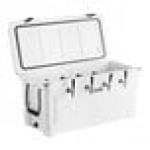 CaterGator JB100WH4 White 4 Faucet 106 Qt. Insulated Jockey Box with 100 ft. Coils