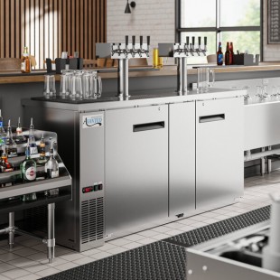 Avantco UDD-3-HC-S (2) Four Tap Kegerator Beer Dispenser - Stainless Steel, (3) 1/2 Keg Capacity