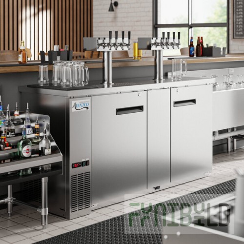 Avantco UDD-3-HC-S (2) Four Tap Kegerator Beer Dispenser - Stainless Steel, (3) 1/2 Keg Capacity