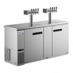 Avantco UDD-3-HC-S (2) Four Tap Kegerator Beer Dispenser - Stainless Steel, (3) 1/2 Keg Capacity