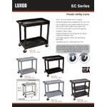 Luxor EC22-B Black 2 Flat Shelf Utility Cart - 32