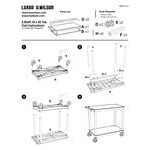 Luxor EC22-B Black 2 Flat Shelf Utility Cart - 32