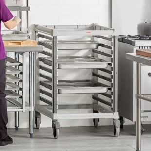 Cambro UGNPR21H18480 Camshelving® GN 2/1 Half Size 18 Pan Trolley Rack with Casters - Unassembled