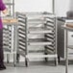 Cambro UGNPR21H18480 Camshelving® GN 2/1 Half Size 18 Pan Trolley Rack with Casters - Unassembled