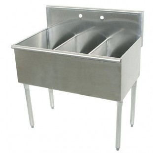 Advance Tabco 6-3-54 Three Compartment Stainless Steel Commercial Sink - 54 Advance Tabco 6-3-54 Three Compartment Stainless Steel Commercial Sink - 54