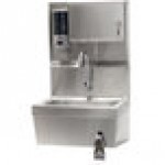 Advance Tabco 7-PS-82 Hands Free Hand Sink with Knee Valve and Soap and Towel Dispenser - 17 1/4