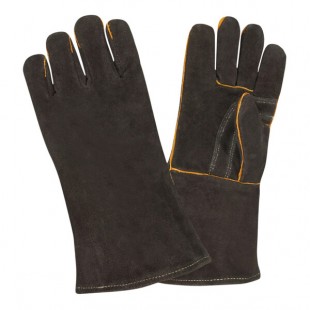 Cordova Black Shoulder Split Cowhide Leather Welder's Gloves with Sock Lining - Extra Large - 12/Pack