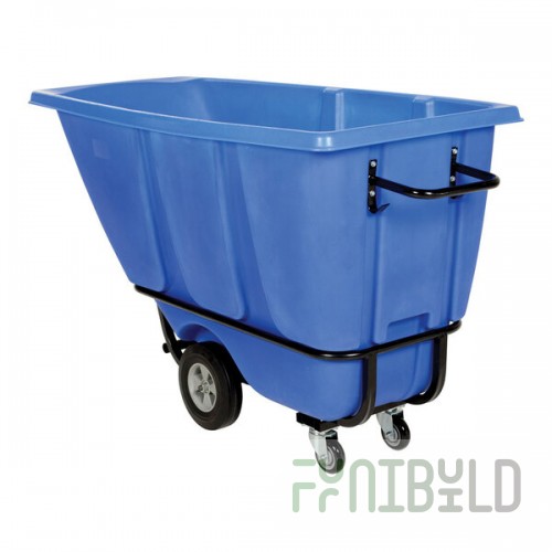 Vestil TDT-50-HD-BLUE 0.5 Cu. Yd. Blue Heavy-Duty Bulk Tilt Truck - 1,400 lb. Capacity