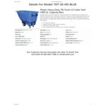 Vestil TDT-50-HD-BLUE 0.5 Cu. Yd. Blue Heavy-Duty Bulk Tilt Truck - 1,400 lb. Capacity